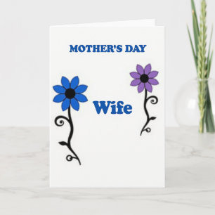 Blue Mothers Day Wife Card