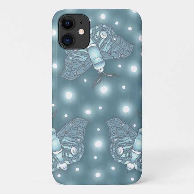 Blue Moths Case-Mate iPhone Case (Back)