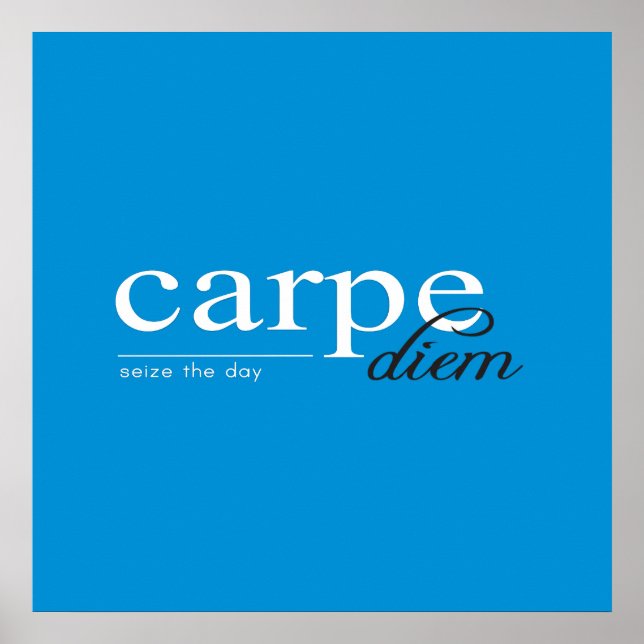 Blue Motivational Inspirational Quote Poster (Front)