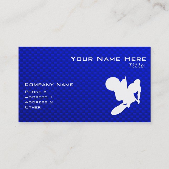 Blue Motocross Whip Business Card (Front)