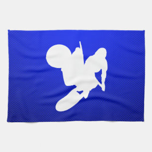 Blue Motocross Whip Tea Towel