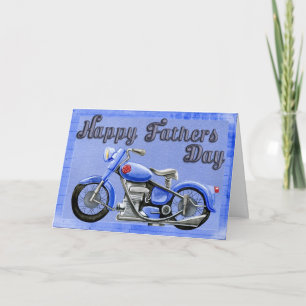 Blue Motorcycle Fathers Day Card