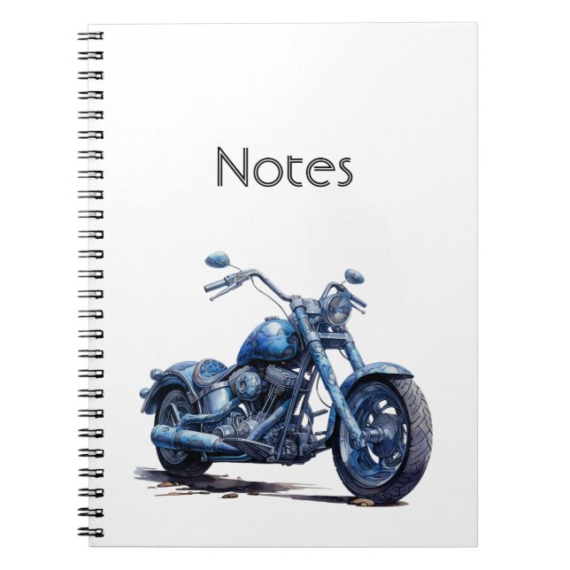 Blue Motorcycle   Notebook (Front)