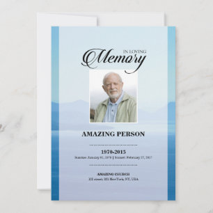 Blue mountain Funeral Prayer Card Template