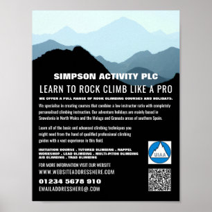 Blue Mountain Landscape, Hiking & Climbing Advert Poster