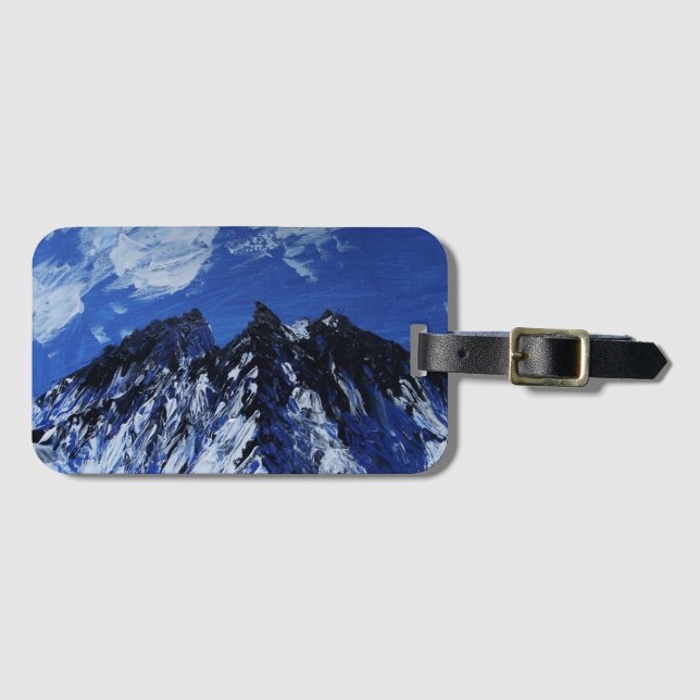 Blue mountain luggage tag (Front Horizontal)