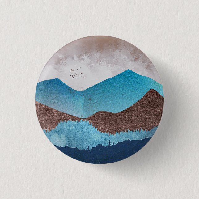 Blue Mountain Peaks 3 Cm Round Badge (Front)