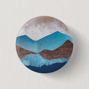 Blue Mountain Peaks 3 Cm Round Badge