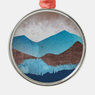 Blue Mountain Peaks Metal Tree Decoration