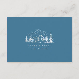 Blue Mountain QR Code Wedding RSVP Card