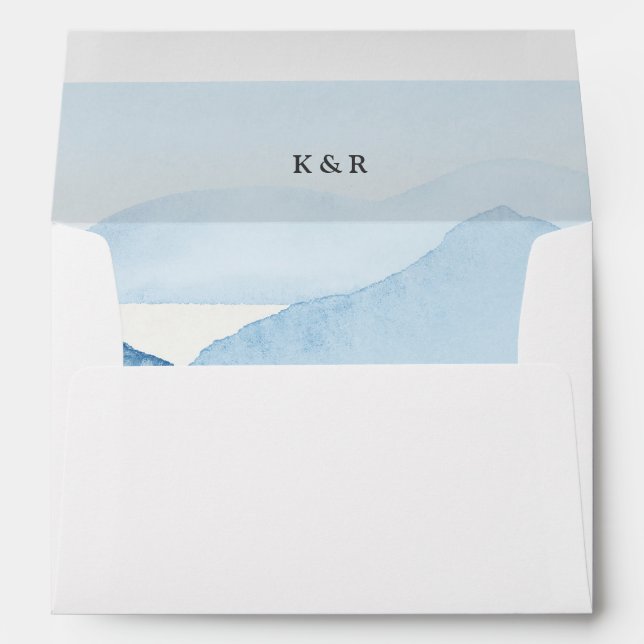 Blue Mountain Range Pre-Addressed Wedding Envelope (Back (Bottom))