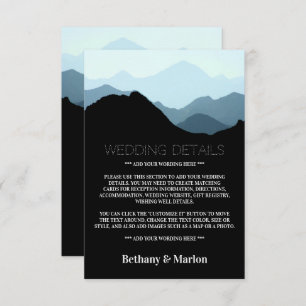 Blue Mountain Range, Rustic Wedding Detail Enclosure Card