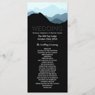 Blue Mountain Range, Rustic Wedding Programme