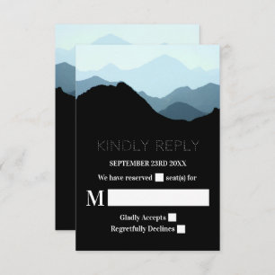 Blue Mountain Range, Rustic Wedding RSVP Card