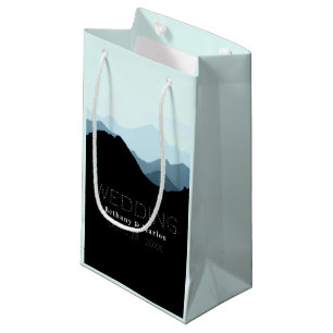 Blue Mountain Range, Rustic Wedding Small Gift Bag