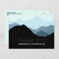 Blue Mountain Range, Rustic Wedding Thank You