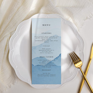Blue Mountain Range Wedding Dinner Menu Invitation