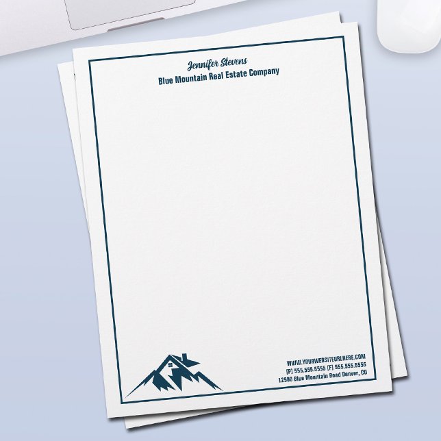 Blue Mountain Real Estate Company Custom Realtor Custom Letterhead (Creator Uploaded)