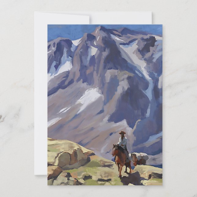 “Blue Mountain Rider” by Edgar Payne Invitation (Front)