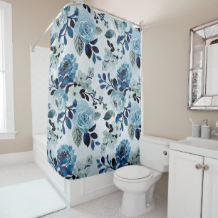 Blue Mountain Roses Shower Curtain