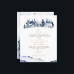Blue Mountain Rustic Wedding Menu Card<br><div class="desc">Our "Blue Mountain Wedding" collection features watercolor landscapes in shades of blue with a touch of green. All information is in a combination of script and a serif font that brings elegance to it. Check our store for more items from this collection and contact us through chat or email for...</div>