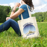 Blue Mountain Sunset Custom Family Road Trip Tote Bag<br><div class="desc">This cool blue vintage sunset over rocky mountains in nature makes a great image for a set of customized tote bags for a family reunion, road trip, or summer vacation. Commemorate your mountain trip with matching nature gifts for mom, dad, brother and sister. Just add your own last name and...</div>