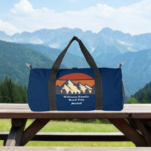 Blue Mountain Sunset Personalised Hiking Duffle Bag