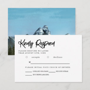 Blue Mountain Wedding Meal Choice RSVP Card