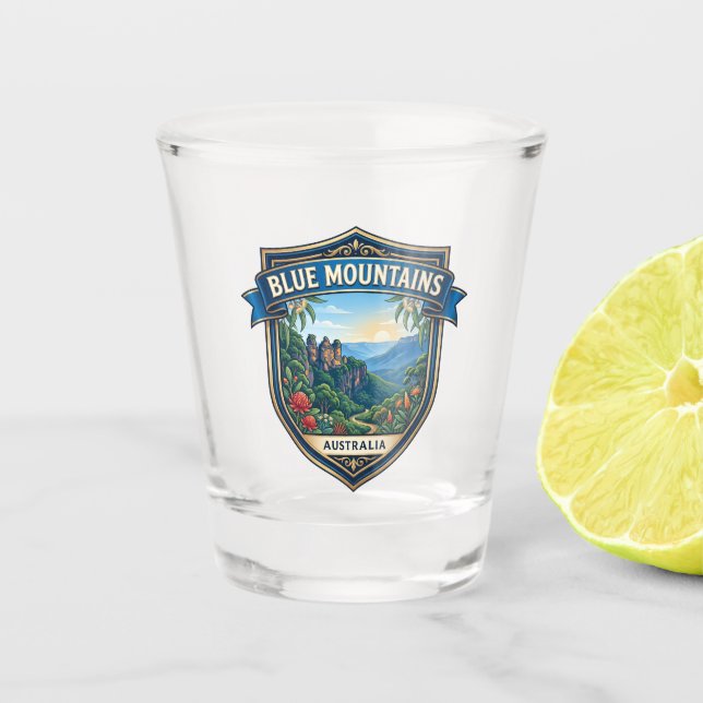 Blue Mountains Australia Shot Glass (Front)