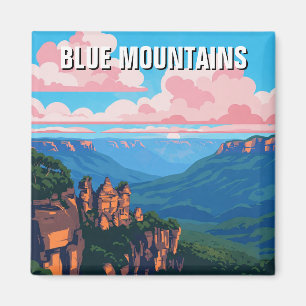 Blue Mountains Australia Travel abstract Magnet