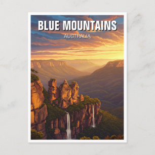 Blue Mountains Australia Travel Postcard