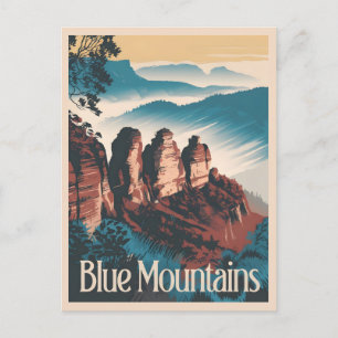 Blue Mountains Australia Vintage Postcard