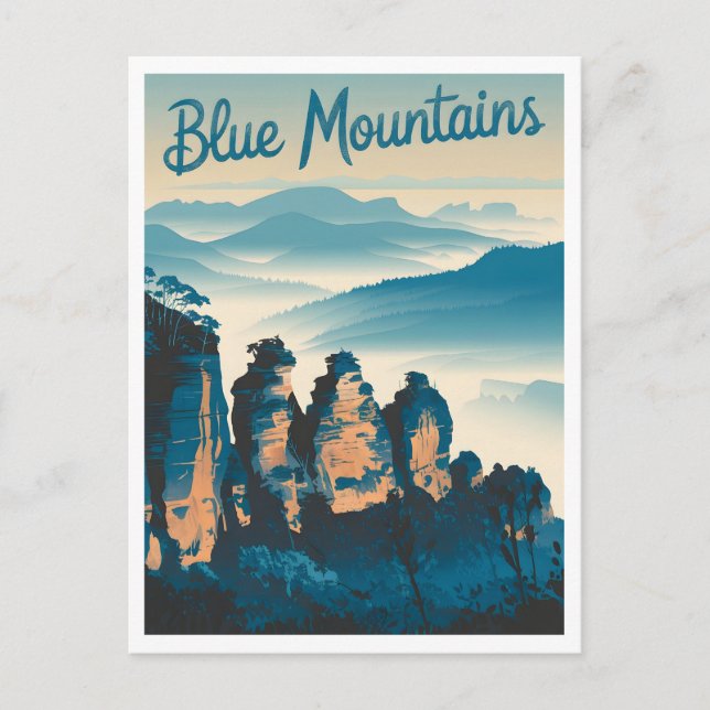 Blue Mountains Australia Vintage Postcard (Front)