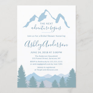 Blue Mountains Forest Bridal Shower Invitation