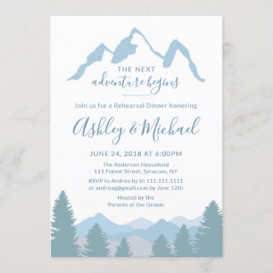 Blue Mountains Forest Rehearsal Dinner Invitation