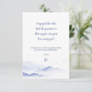 Blue mountains gender neutral kid's birthday thank you card