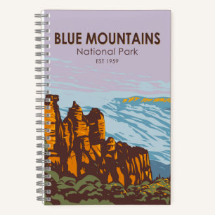 Blue Mountains National Park Australia Vintage  Notebook