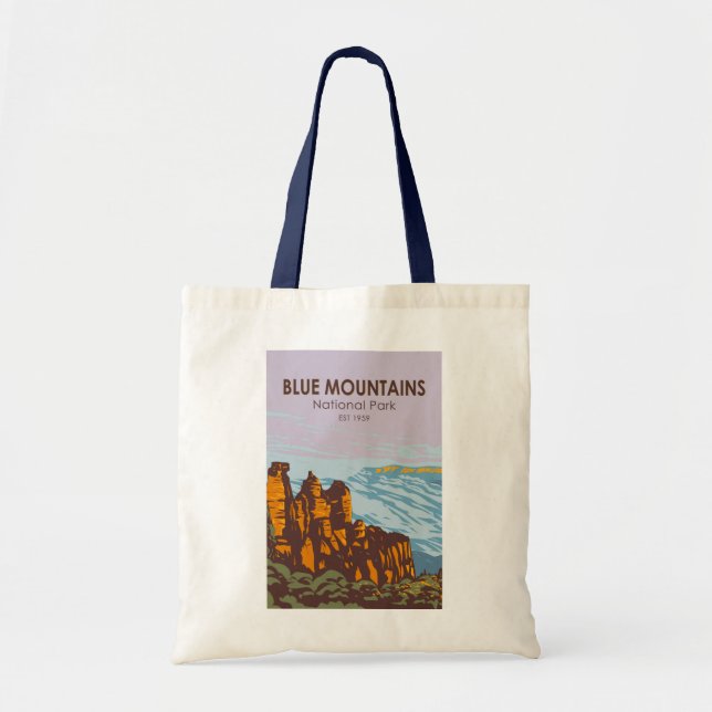 Blue Mountains National Park Australia Vintage Tote Bag (Front)