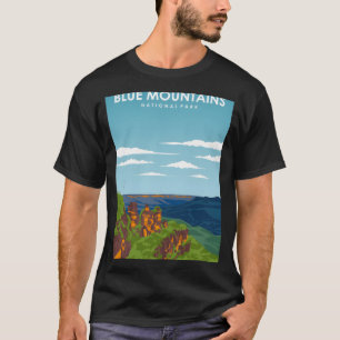 Blue Mountains National Park Vintage Minimal Retro T-Shirt