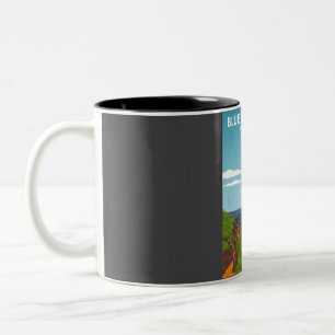Blue Mountains National Park Vintage Minimal Retro Two-Tone Coffee Mug