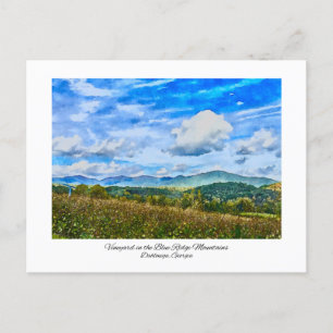 Blue Mountains North Georgia Watercolor Painting Postcard