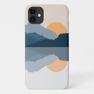 Blue mountains reflected in the lake iPhone 11 case