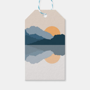 Blue mountains reflected in the lake gift tags