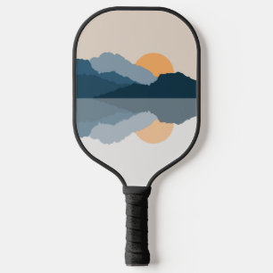 Blue mountains reflected in the lake pickleball paddle