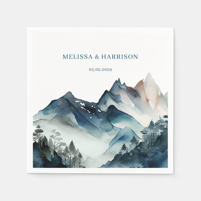 Blue Mountains Rustic Wedding  Napkin (Front)