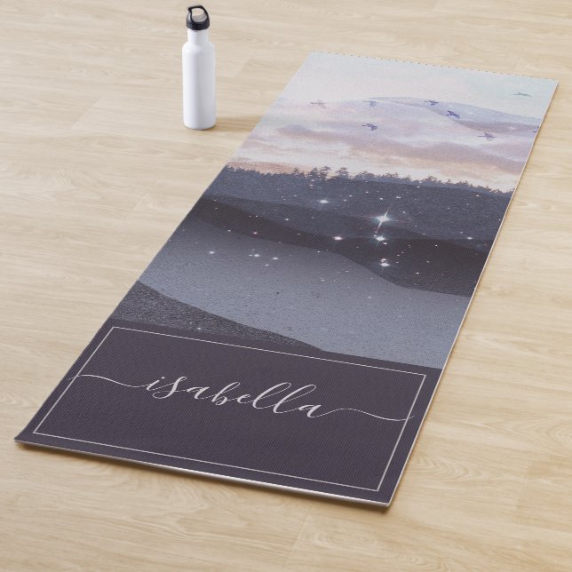Blue Mountains Stars Landscape Personalised Yoga Mat (In Situ)