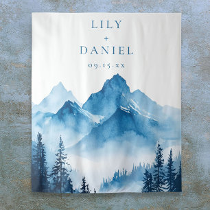 Blue Mountains Wedding Photo Booth Backdrop Tapestry