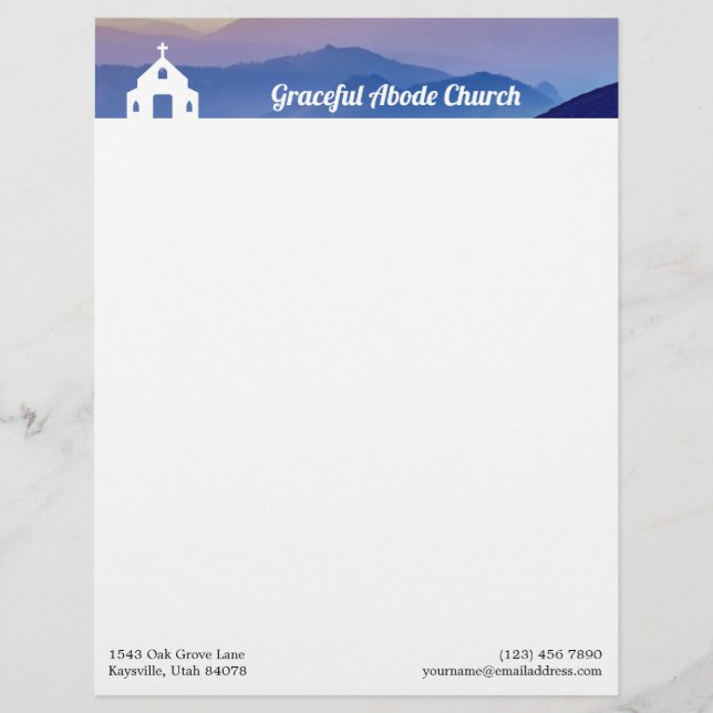 Blue Mountains White Church Custom Letterhead (Front)