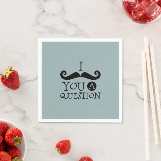 Blue Moustache You A Question Humour Father's Day Napkin (Insitu)