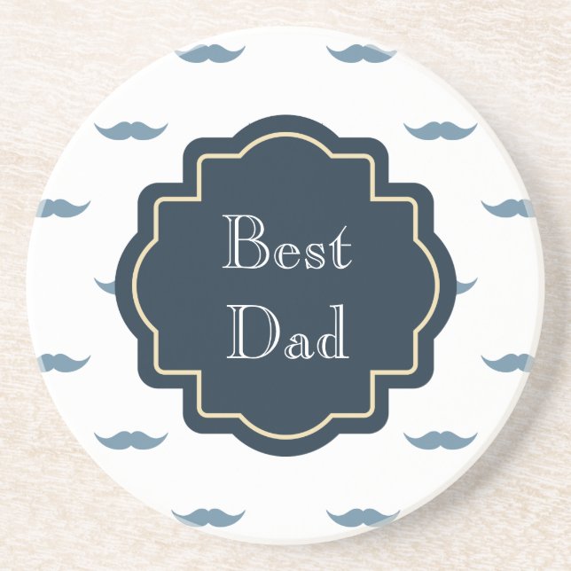 Blue Moustaches Coaster (Front)